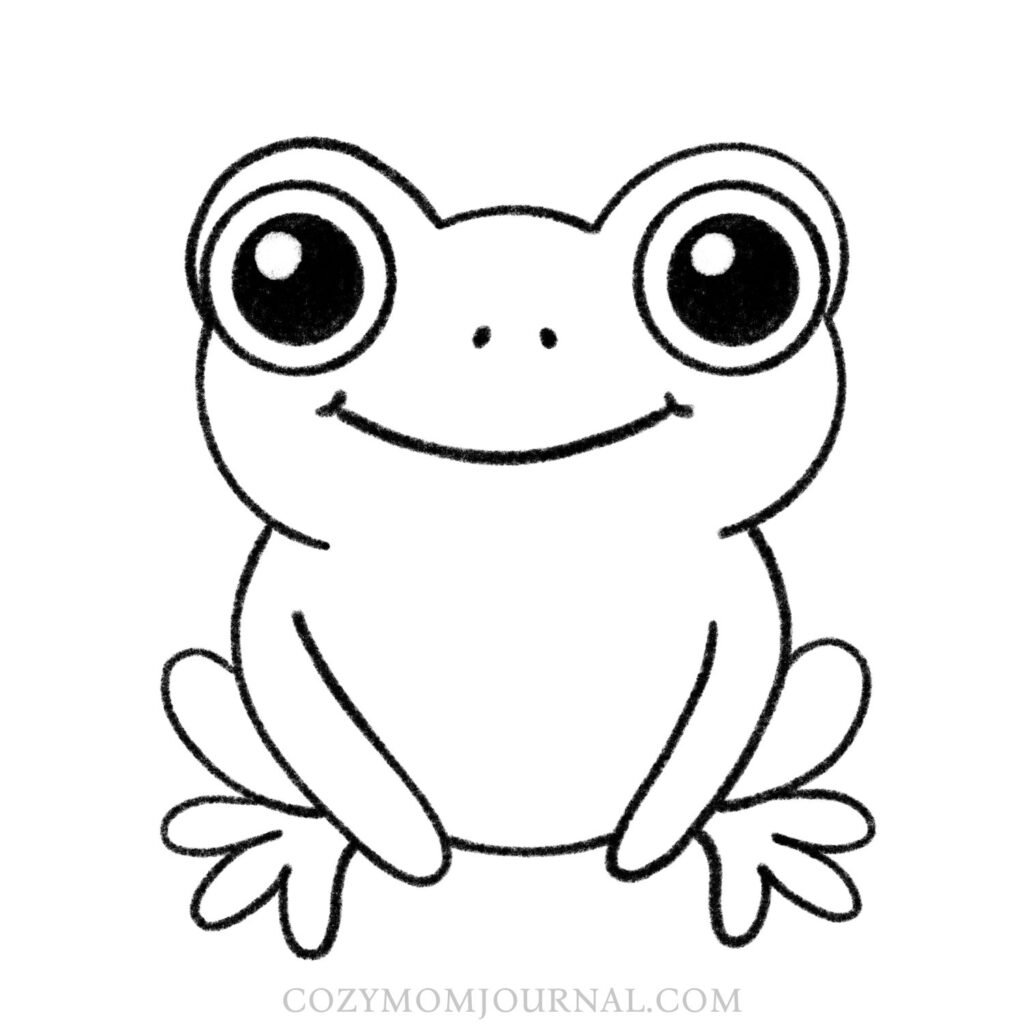 cute frog drawing step by step