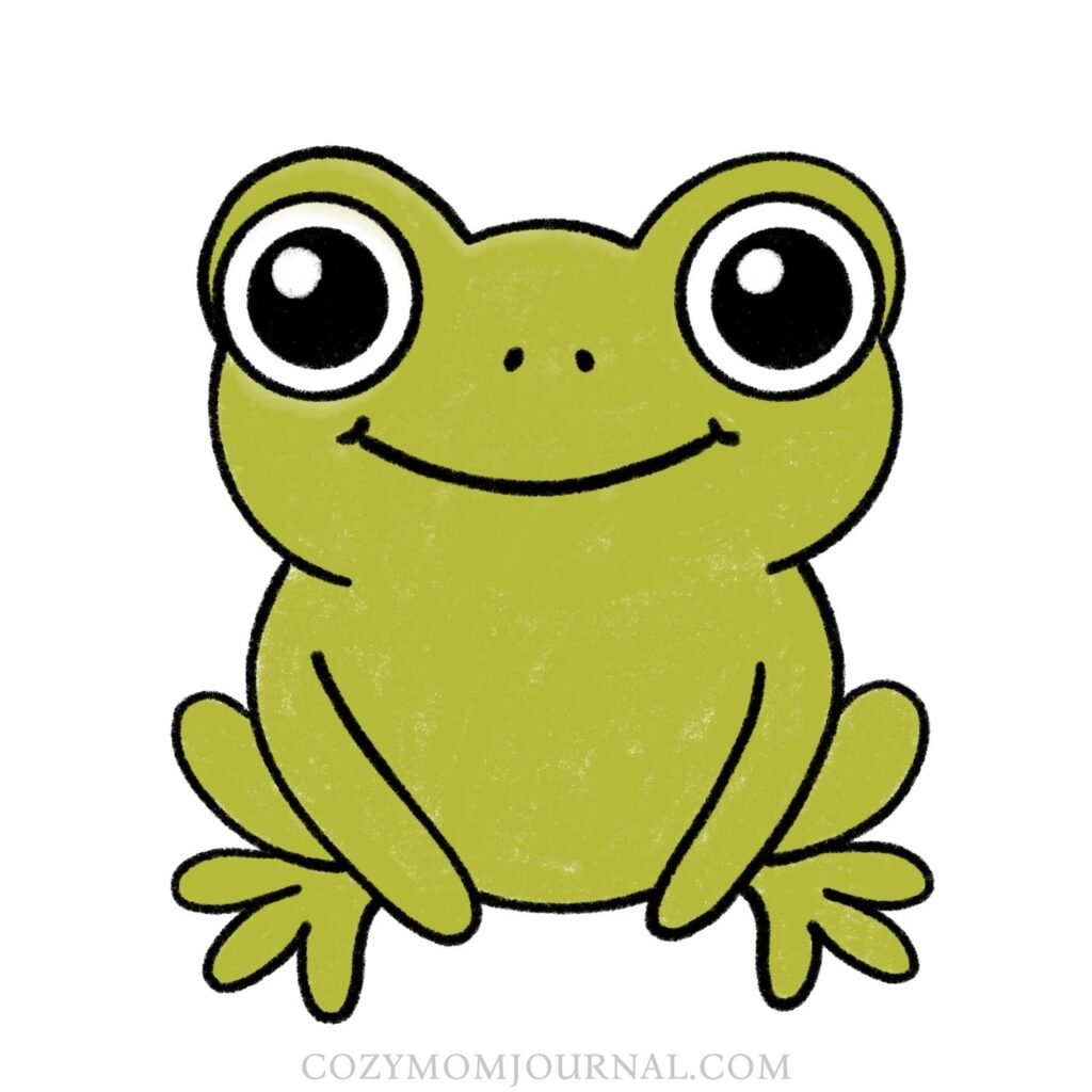 cute frog drawing step by step