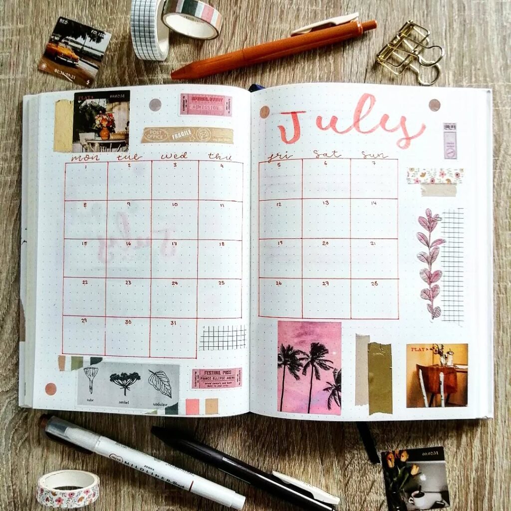 july bullet journal ideas
