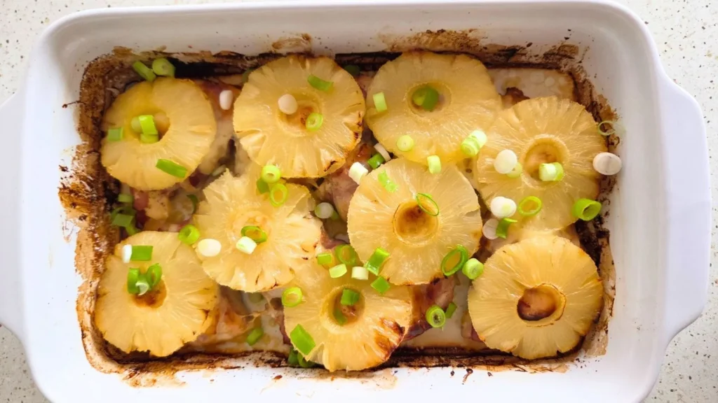 Bacon-wrapped pineapple chicken recipe