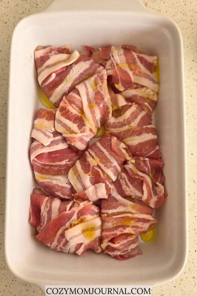Bacon-wrapped pineapple chicken recipe