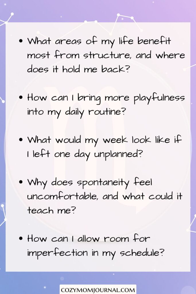 journaling prompts for Virgo zodiac sign