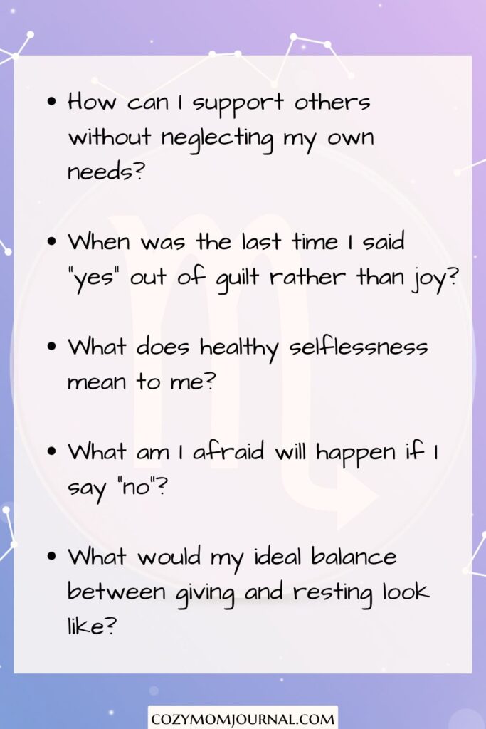 journaling prompts for Virgo zodiac sign