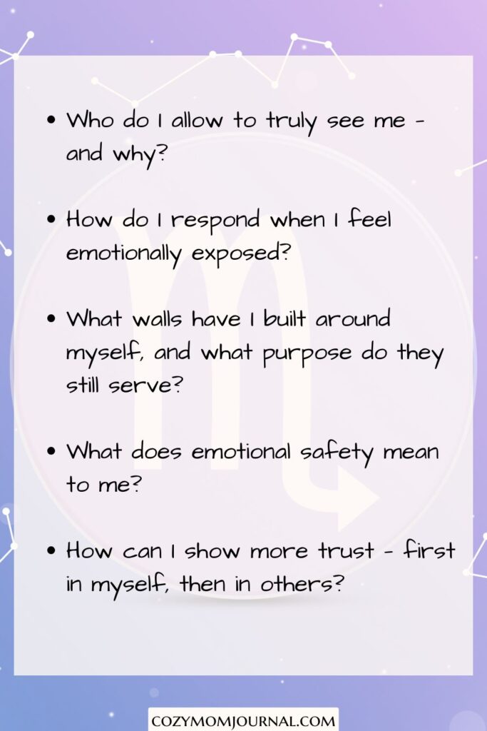 journaling prompts for Scorpio zodiac sign