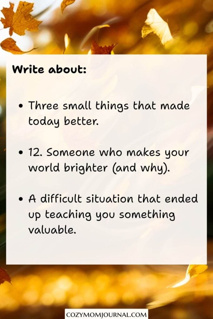 November journal prompts