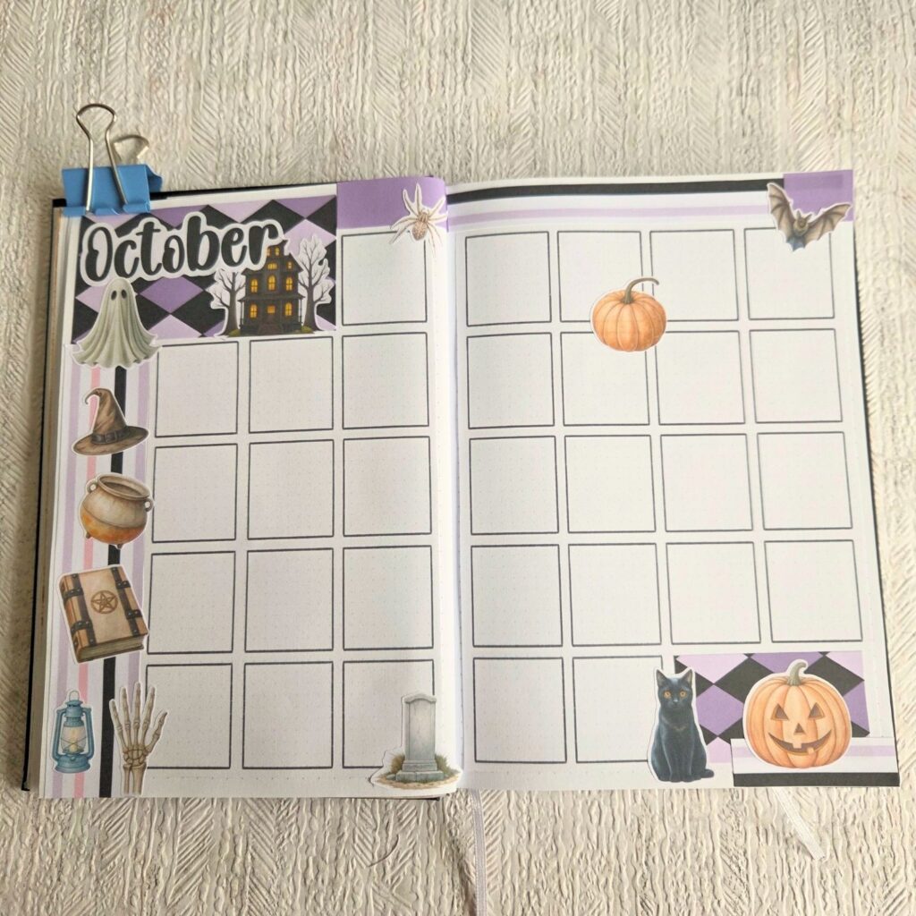 October bullet journal step by step tutorial - halloween theme