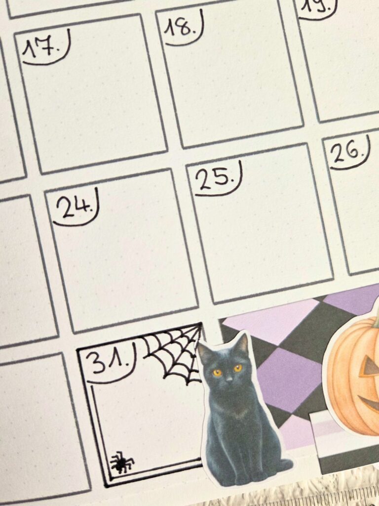 October bullet journal step by step tutorial - halloween theme