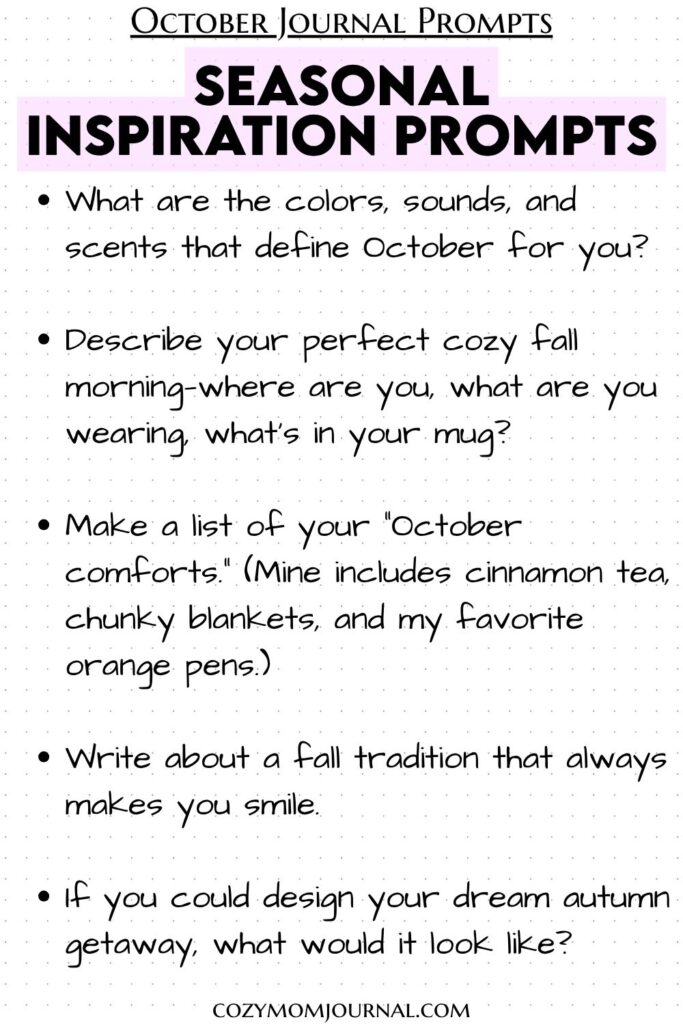October journal prompts