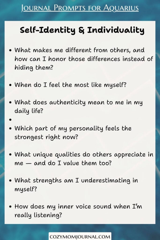 journaling prompts for Aquarius zodiac sign