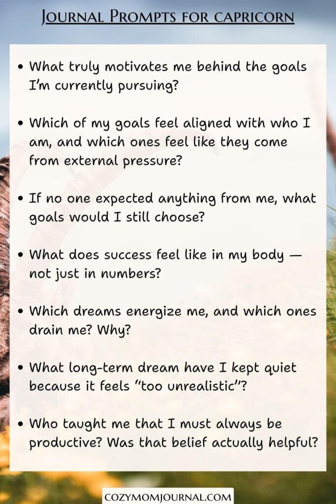journaling prompts for Capricorn zodiac sign