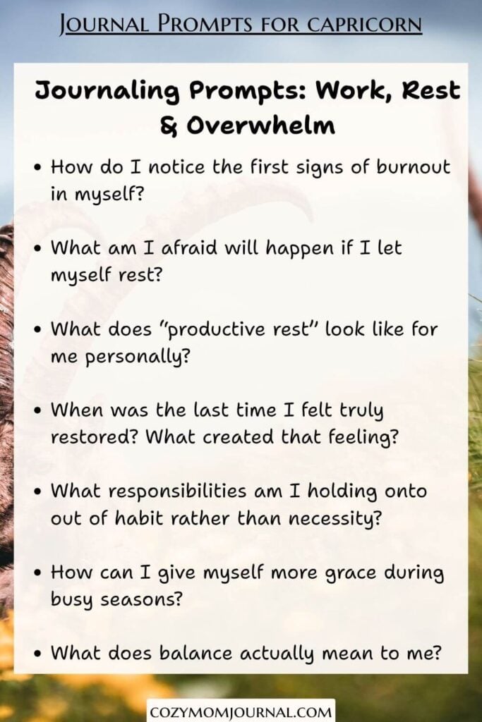 journaling prompts for Capricorn zodiac sign