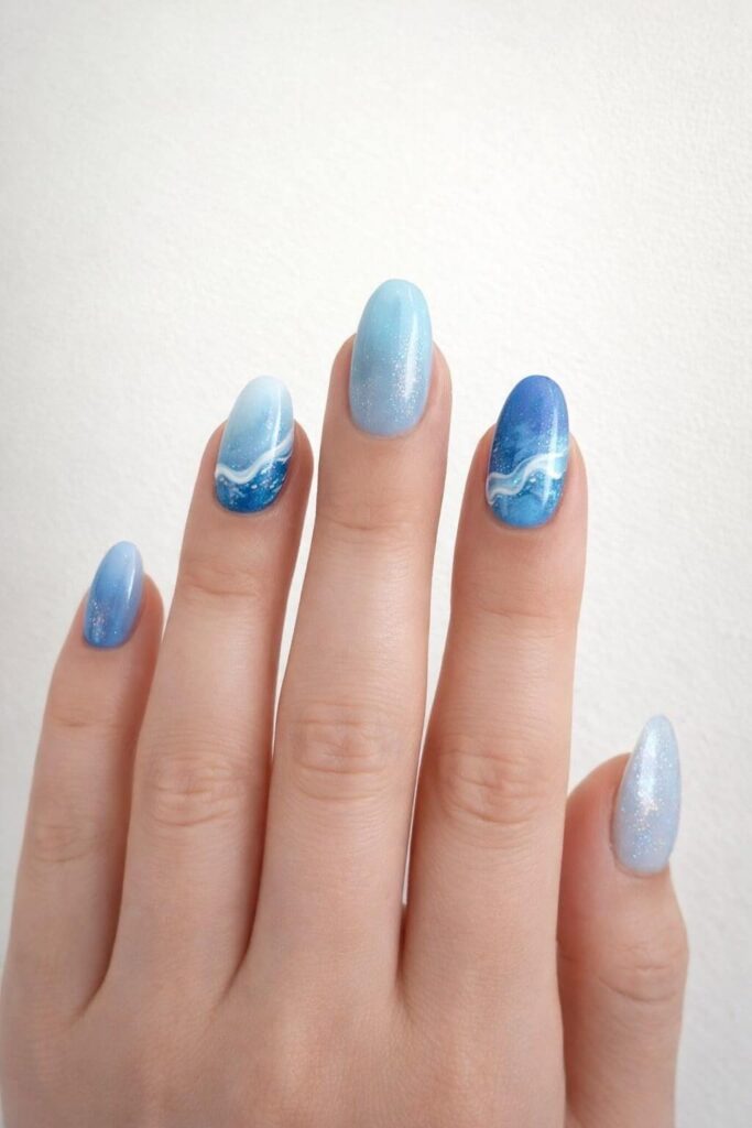 blue nails