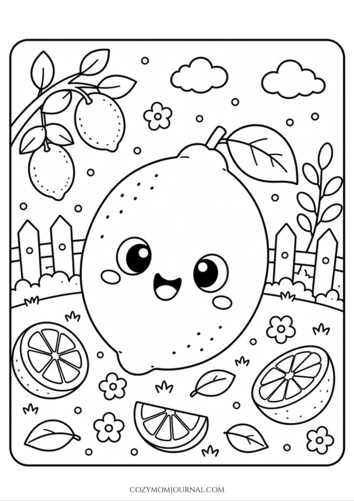 fruit coloring pages