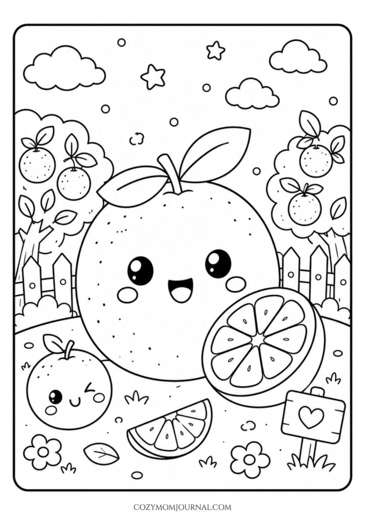 fruit coloring pages
