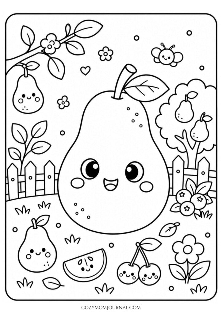 fruit coloring pages
