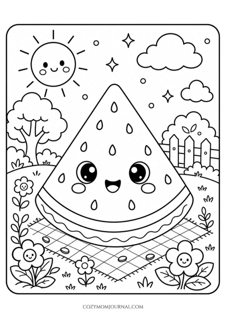 fruit coloring pages