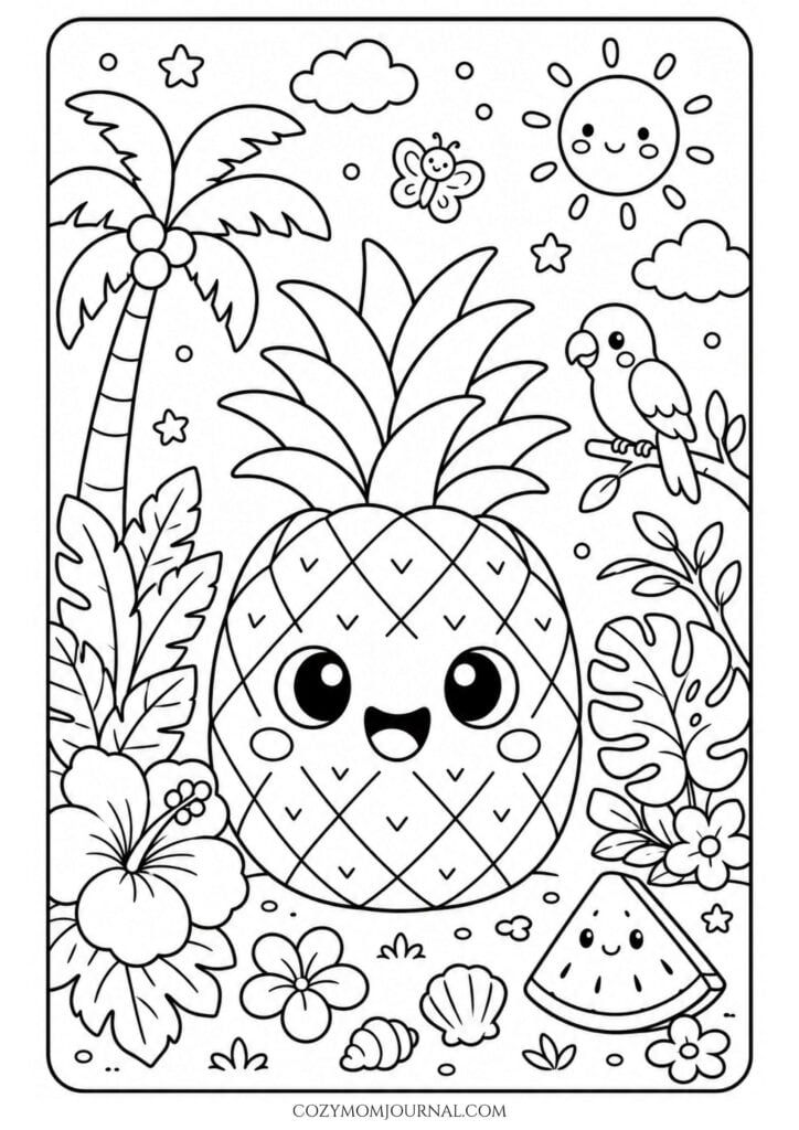 fruit coloring pages