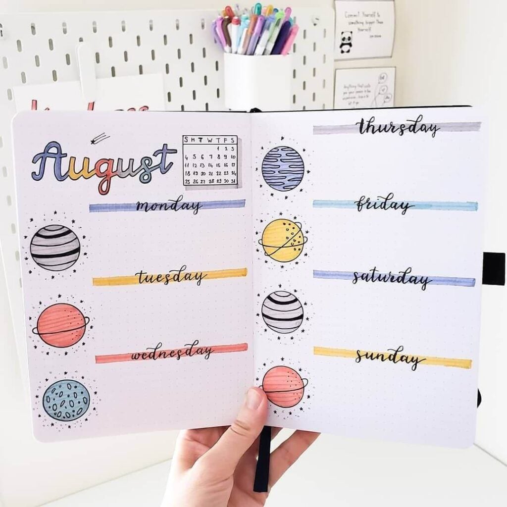August bullet journal ideas