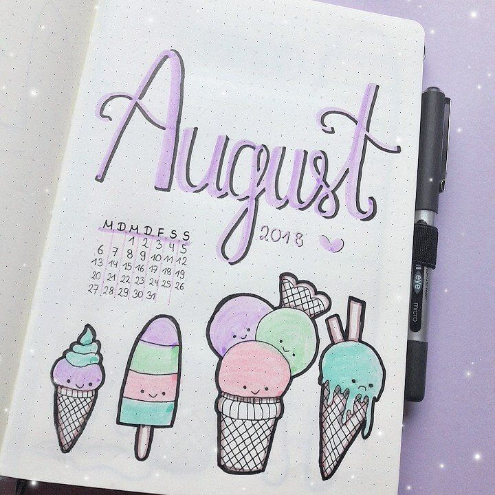 August bullet journal ideas