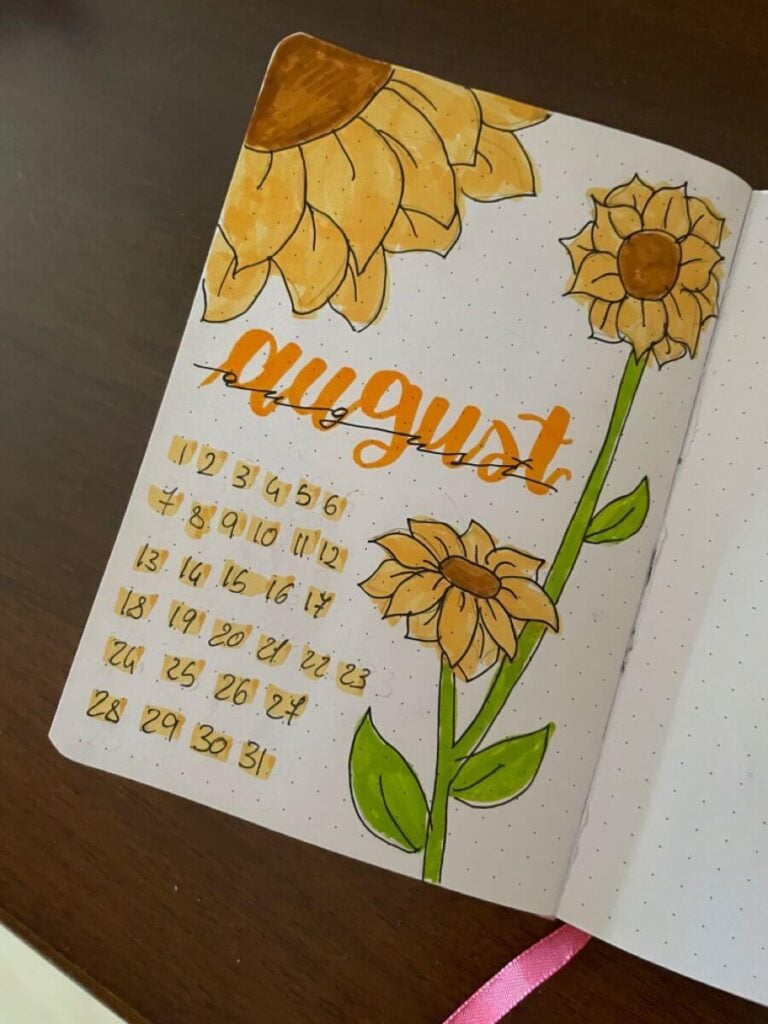 August bullet journal ideas
