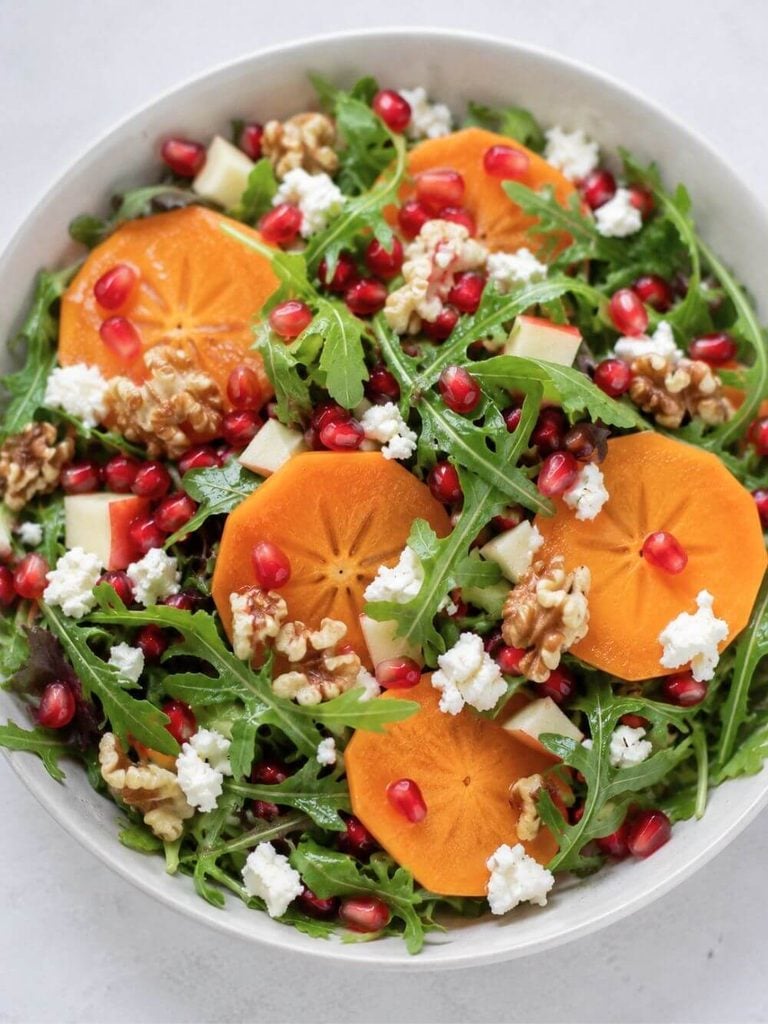 Persimmon and Pomegranate Fall Salad