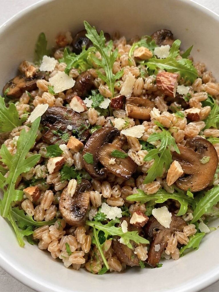Warm Mushroom and Farro Salad