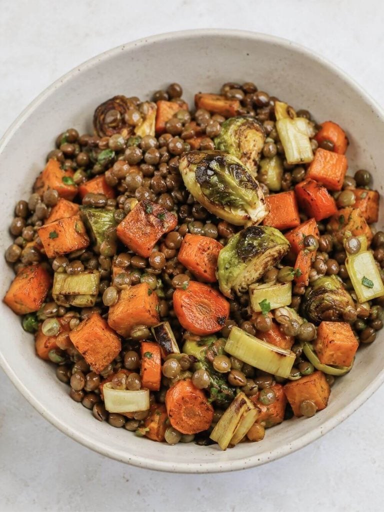 Warm Lentil Salad with Roasted Root Vegetables