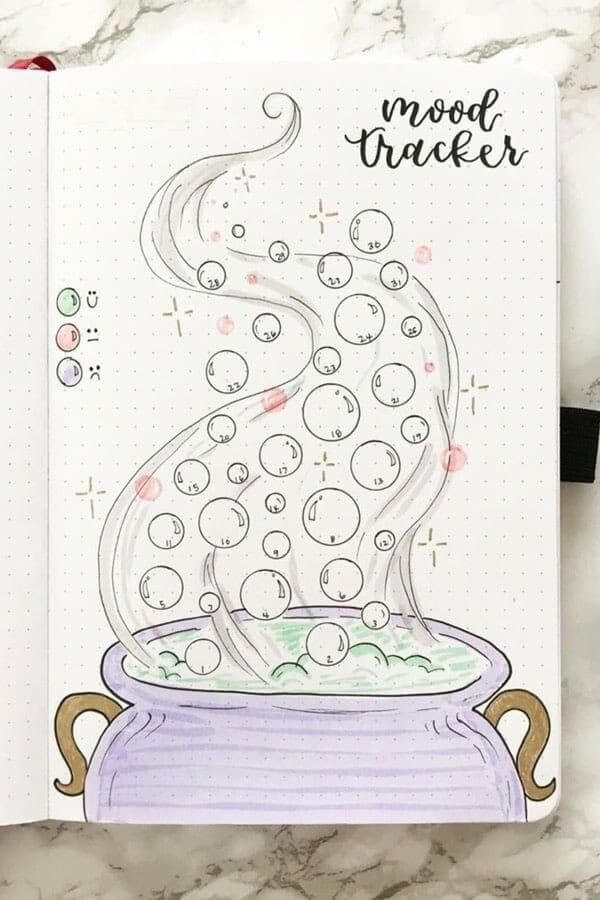 fall mood tracker ideas for bullet journal