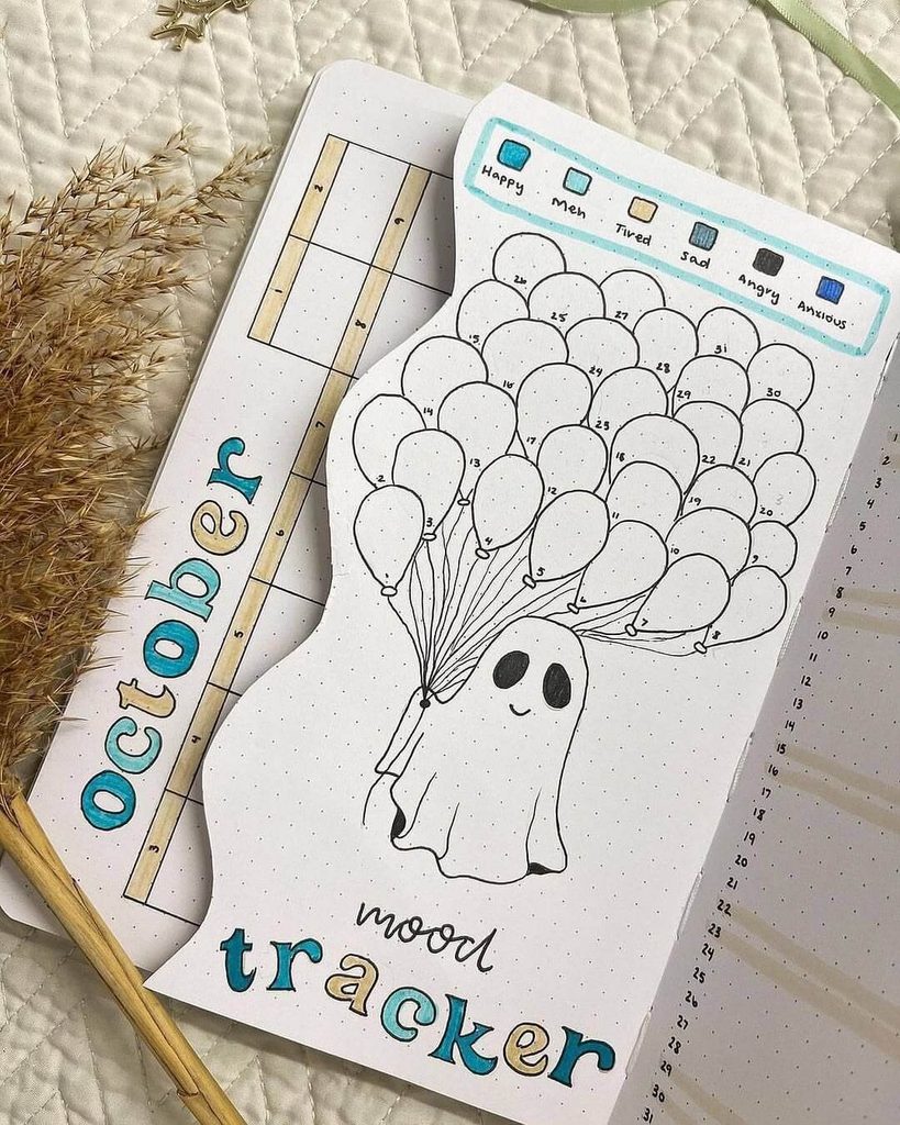 fall mood tracker ideas for bullet journal