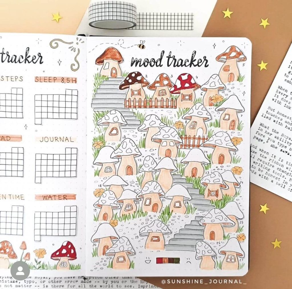 fall mood tracker ideas for bullet journal
