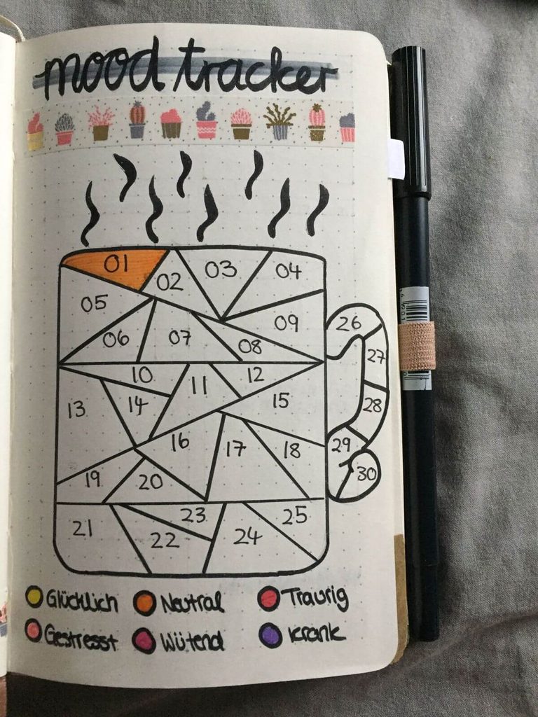 fall mood tracker ideas for bullet journal
