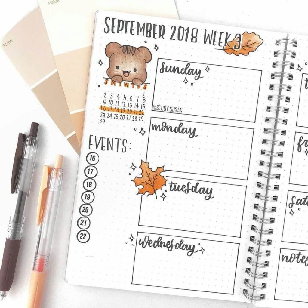 September bullet journal ideas