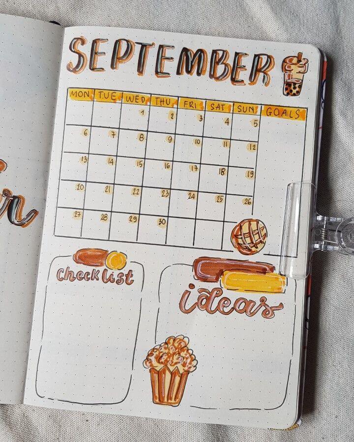 September bullet journal ideas