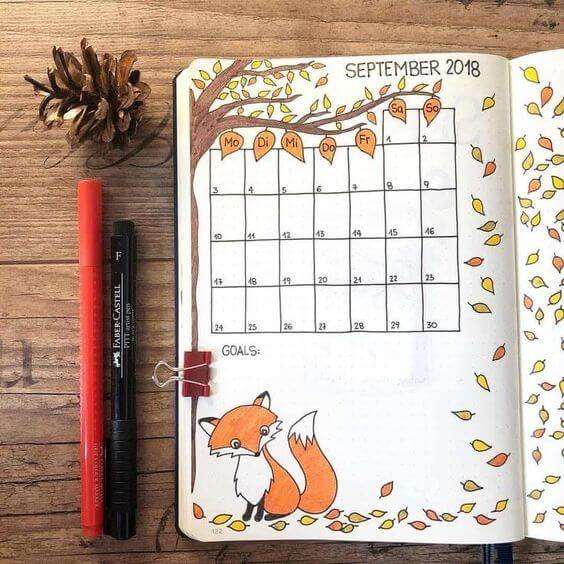 September bullet journal ideas