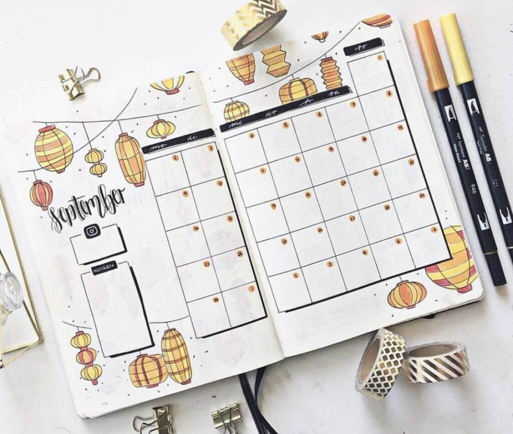 September bullet journal ideas
