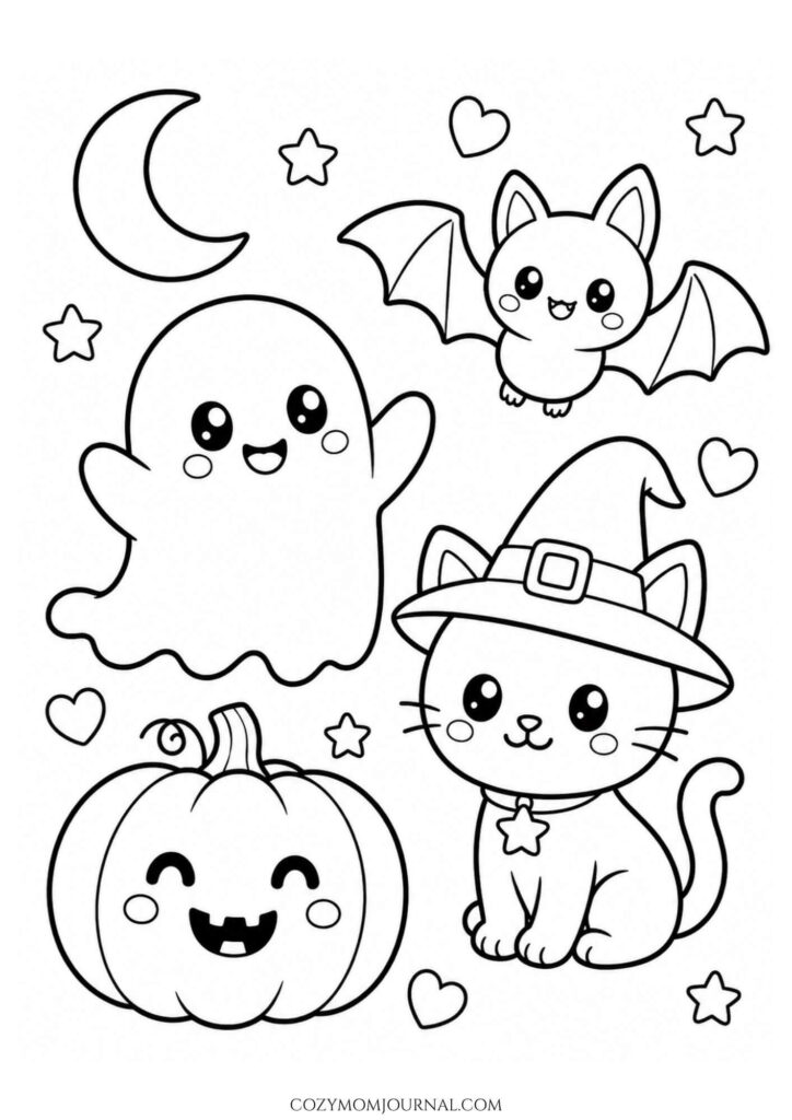 Cute Spooky Coloring Pages