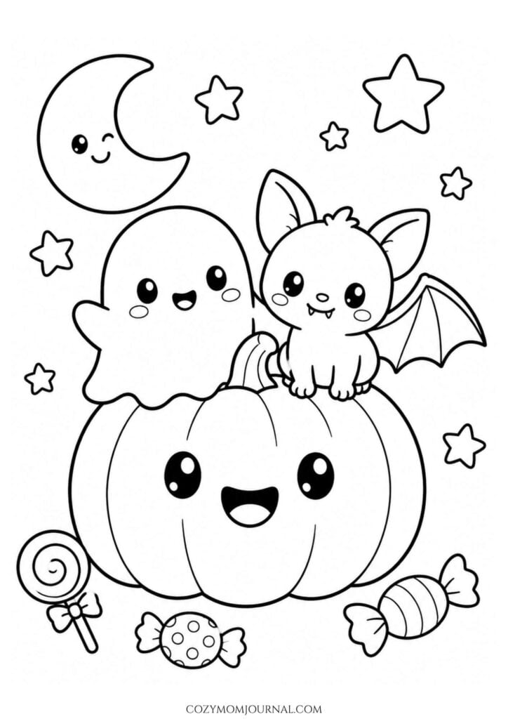 Cute Spooky Coloring Pages