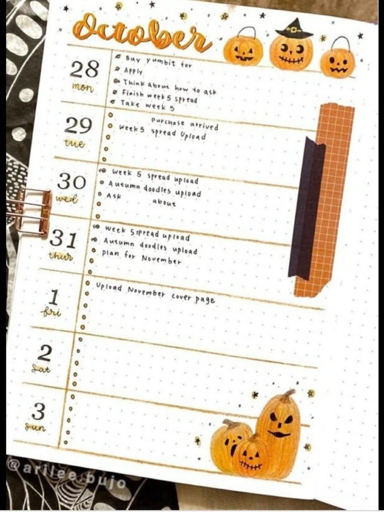 October bullet journal ideas