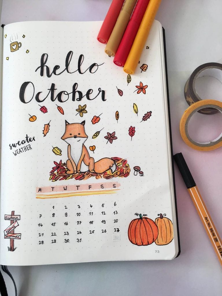 October bullet journal ideas
