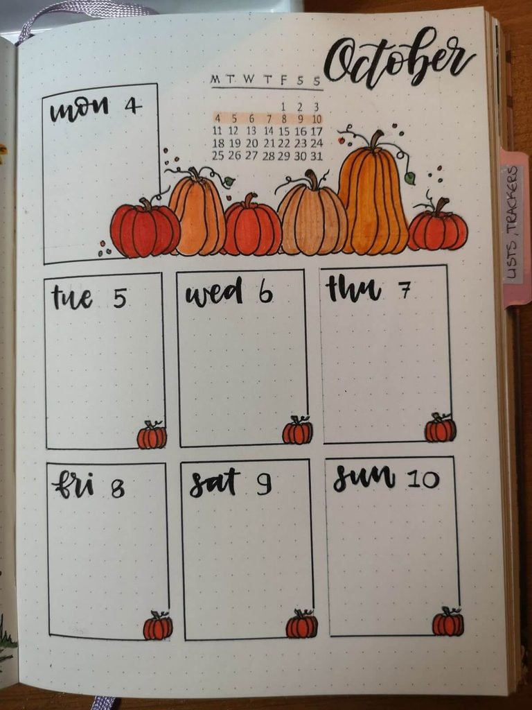 October bullet journal ideas