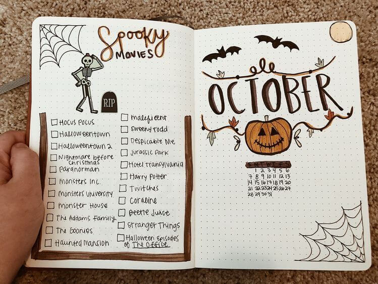 October bullet journal ideas