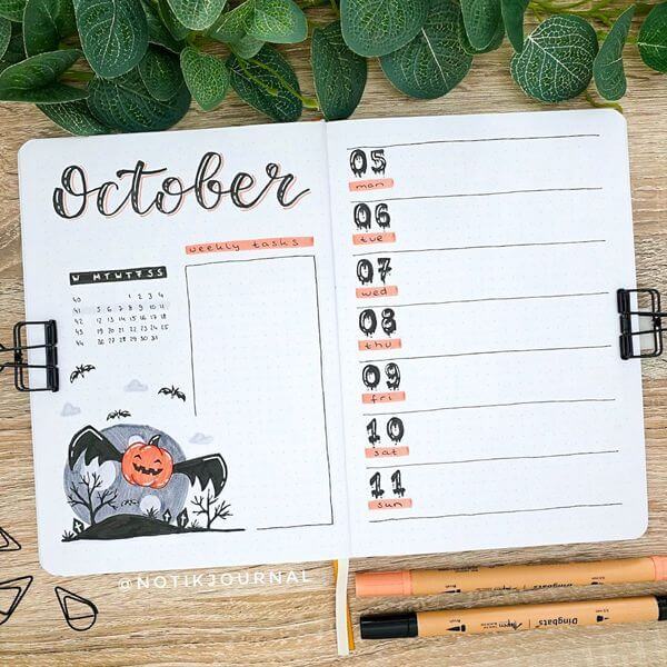 October bullet journal ideas