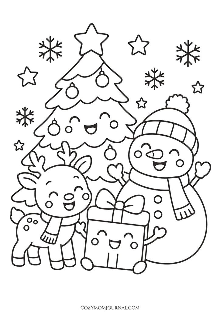 cute christmas coloring pages
