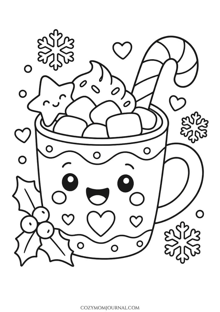 cute christmas coloring pages