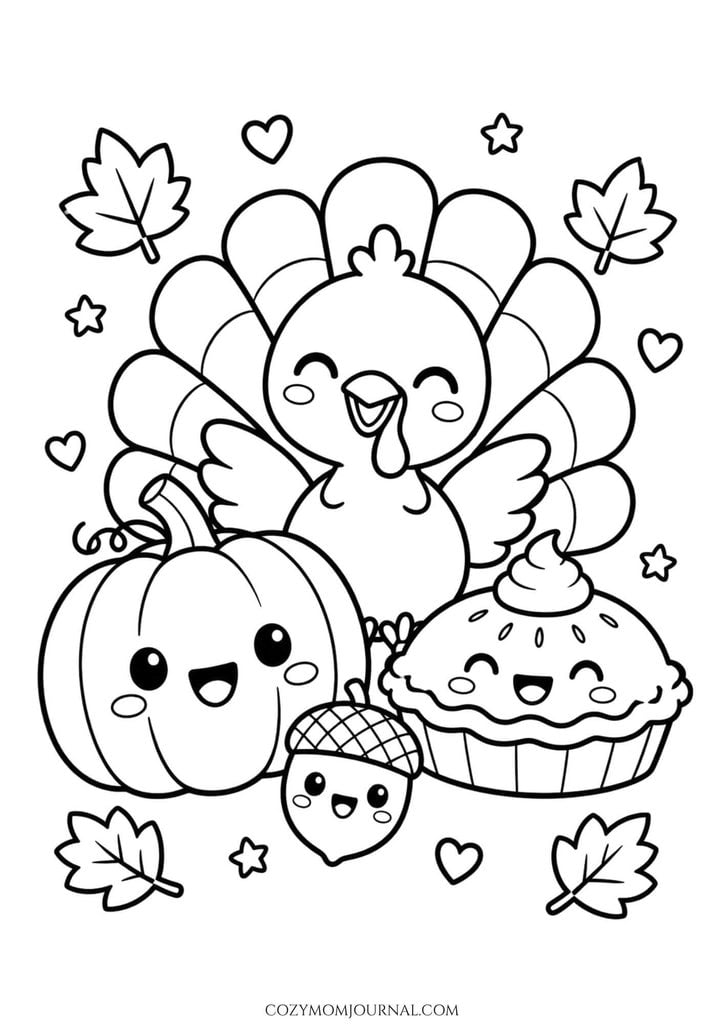Cute Thanksgiving Coloring Pages